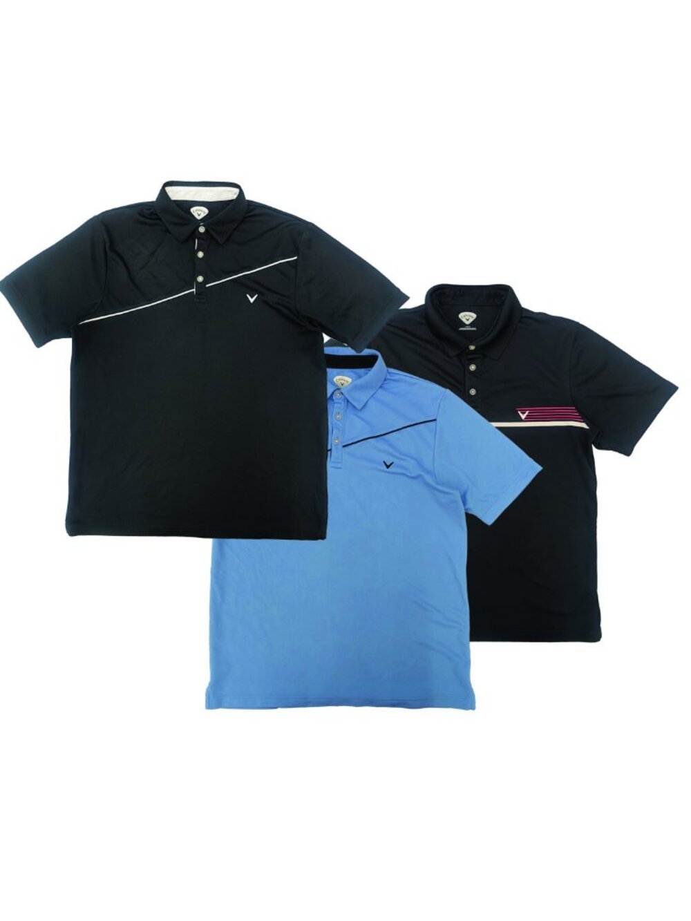 3 Callaway Golf Polo Shirts Size Large